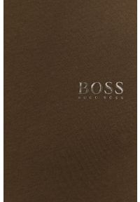BOSS - Boss T-shirt bawełniany kolor zielony gładki. Okazja: na co dzień. Kolor: zielony. Materiał: bawełna. Wzór: gładki. Styl: casual