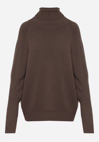 Born2be - Brązowy Klasyczny Golf z Dodatkiem Kaszmiru Zoirmosa. Okazja: na co dzień, do pracy, na spotkanie biznesowe. Typ kołnierza: golf. Kolor: brązowy. Materiał: kaszmir. Długość rękawa: długi rękaw. Długość: długie. Styl: klasyczny #4