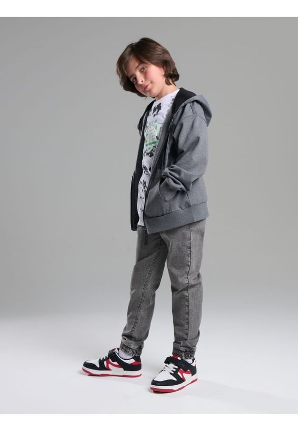Sinsay - Jeansy joggers - szary. Kolor: szary