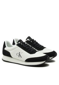 Calvin Klein Jeans Sneakersy Runner Laceup Low Mix Mg YW0YW01798 Biały. Kolor: biały. Materiał: skóra, zamsz #3