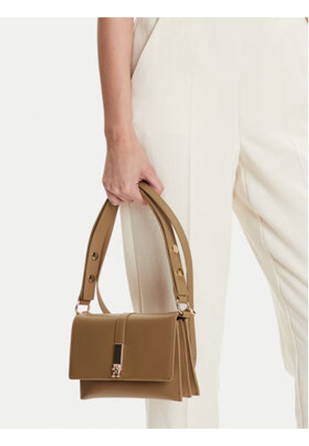TOMMY HILFIGER - Tommy Hilfiger Torebka AW0AW16893 Beżowy. Kolor: beżowy. Materiał: skórzane
