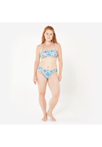 OLAIAN - Góra kostiumu kąpielowego surfingowego damska Olaian Laura. Kolor: niebieski. Materiał: poliester, elastan, materiał