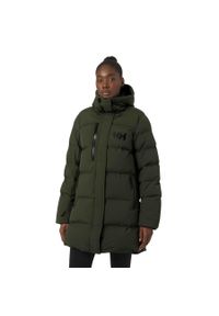 Parka damska Helly Hansen adore puffy. Kolor: czarny, wielokolorowy, zielony. Materiał: puch. Długość: długie. Sezon: zima. Sport: turystyka piesza #1