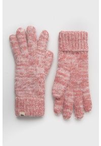 Rip Curl Rękawiczki z domieszką wełny damskie kolor różowy. Kolor: różowy. Materiał: wełna