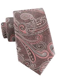 Męski Krawat - Odcienie Bladego Różu, Wzór Orientalny - Alties. Kolor: różowy. Materiał: tkanina. Styl: elegancki, wizytowy #1