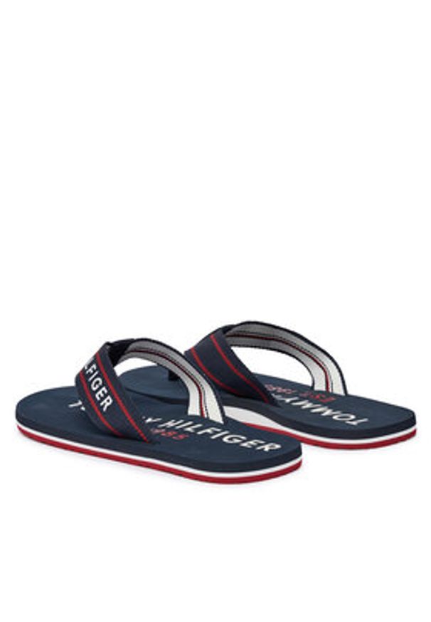 TOMMY HILFIGER - Tommy Hilfiger Japonki Sporty Hilfiger Beach Sandal FM0FM05805 Granatowy. Kolor: niebieski. Materiał: materiał. Styl: sportowy