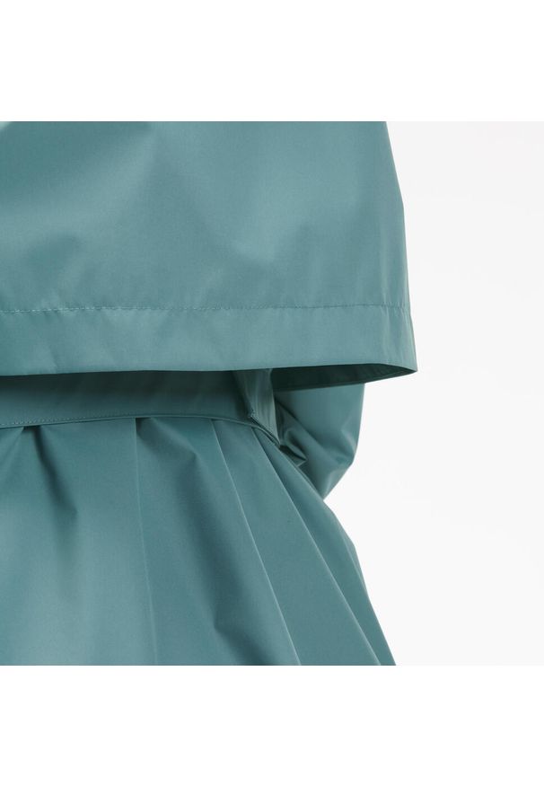 quechua - Kurtka turystyczna damska długa Quechua Raincut wodoodporna. Kolor: zielony. Długość: długie. Sport: turystyka piesza, wspinaczka