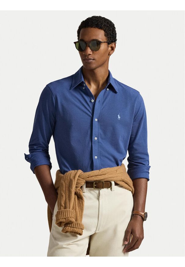 Polo Ralph Lauren Koszula 710654408502 Niebieski Regular Fit. Typ kołnierza: polo. Kolor: niebieski. Materiał: bawełna