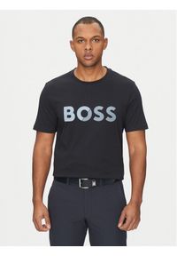 BOSS T-Shirt Tape Logo 50530990 Granatowy Regular Fit. Kolor: niebieski. Materiał: bawełna #1