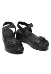 ecco - ECCO Sandały Flowt Wedge Lx W 27330351052 Czarny. Kolor: czarny. Materiał: nubuk, skóra #9