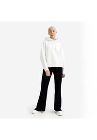 Decathlon - Bluza z kapturem damska Elementals. Typ kołnierza: kaptur. Kolor: biały. Materiał: tkanina, elastan, prążkowany, bawełna, materiał, poliester