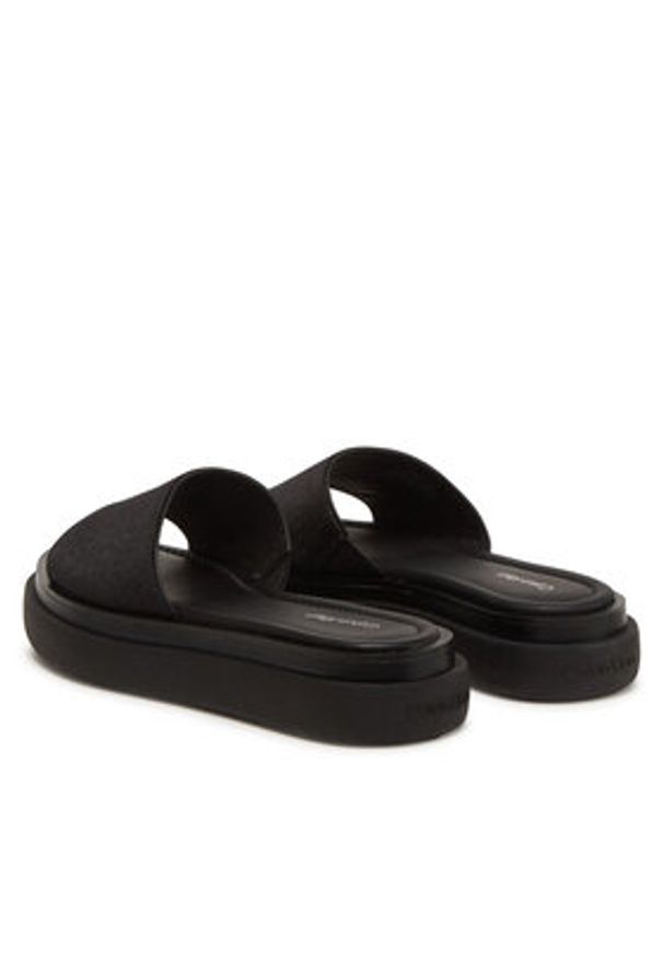 Calvin Klein Klapki Flatform Slide Jacq HW0HW02461 Czarny. Kolor: czarny. Materiał: materiał