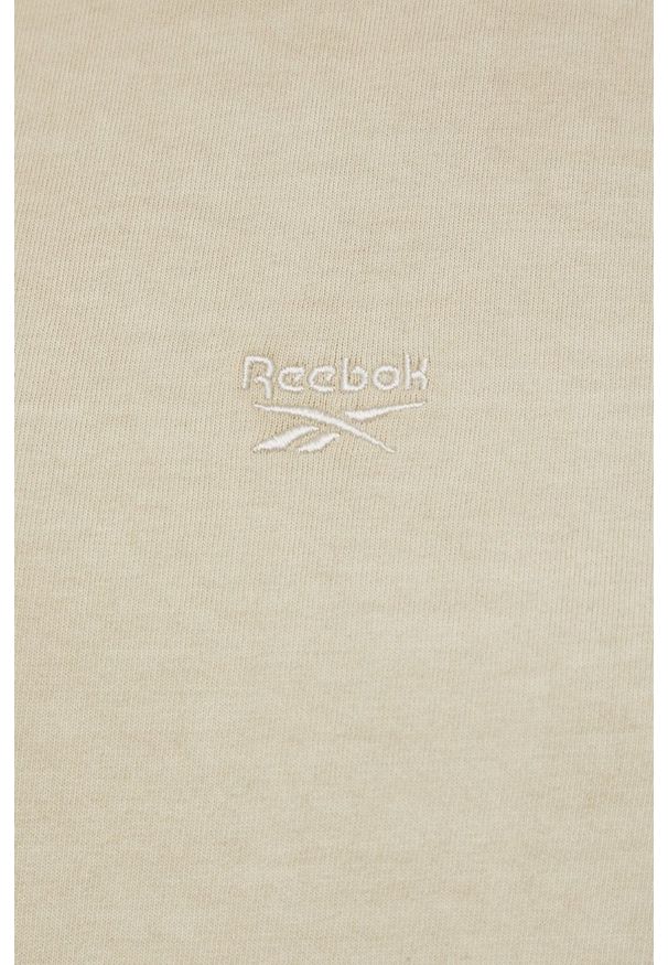 Reebok Classic - T-shirt. Okazja: na co dzień. Kolor: beżowy. Materiał: bawełna, dzianina. Wzór: gładki. Styl: casual
