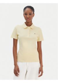 TOMMY HILFIGER - Tommy Hilfiger Polo 1985 WW0WW43225 Żółty Slim Fit. Typ kołnierza: polo. Kolor: żółty. Materiał: bawełna #1