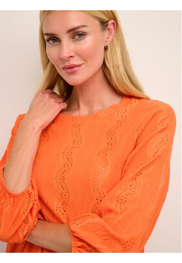 Kaffe T-Shirt Tio 10507286 Pomarańczowy Loose Fit. Kolor: pomarańczowy. Materiał: syntetyk