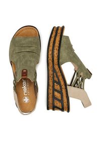 Rieker Sandały 68175-52 Zielony. Kolor: zielony. Materiał: materiał #5