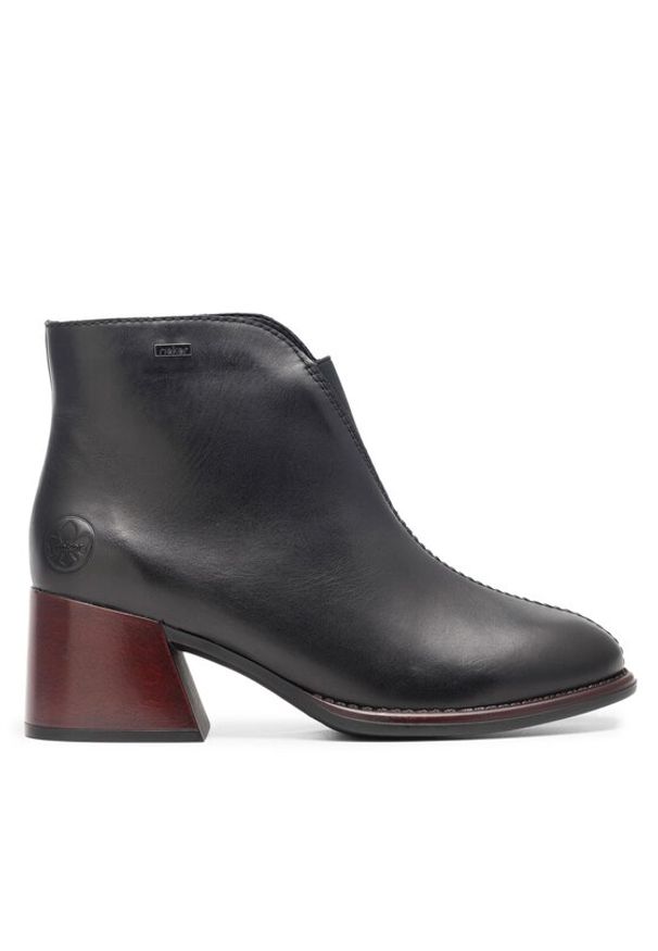 Rieker Botki 79350-00 Czarny. Kolor: czarny. Materiał: skóra