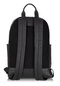 Ochnik - Skórzany dwukomorowy plecak męski z logo. Kolor: czarny. Materiał: skóra #3