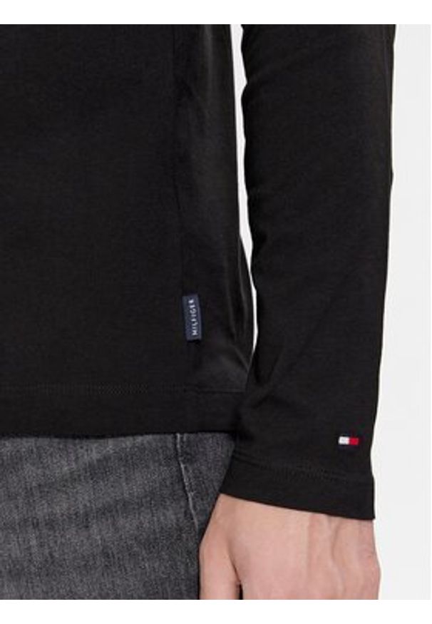 TOMMY HILFIGER - Tommy Hilfiger Longsleeve Arch Varsity MW0MW34252 Czarny Regular Fit. Kolor: czarny. Materiał: bawełna. Długość rękawa: długi rękaw