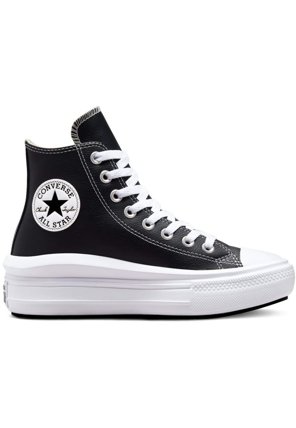 Adidasy Converse Chuck Taylor All Star Move Platform, Dla obu płci. Okazja: na co dzień. Kolor: czarny. Materiał: skóra ekologiczna, materiał. Obcas: na platformie. Model: Converse All Star