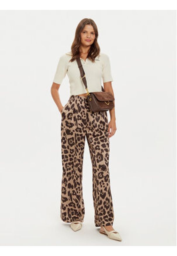 Vero Moda Spodnie materiałowe Merle 10295435 Beżowy Loose Fit. Kolor: beżowy. Materiał: syntetyk