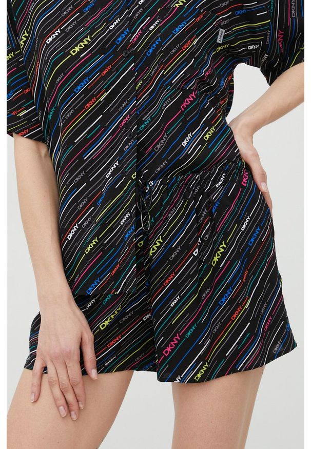 DKNY - Dkny piżama damska kolor czarny. Kolor: czarny. Materiał: tkanina