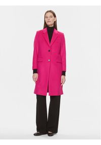 BOSS - Boss Płaszcz wełniany Catara 50501019 Różowy Slim Fit. Kolor: różowy. Materiał: wełna #1