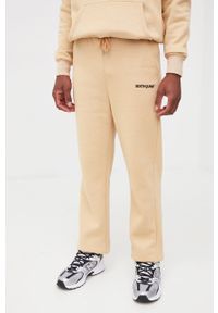 Sixth June spodnie dresowe kolor beżowy gładkie. Kolor: beżowy. Materiał: dresówka. Wzór: gładki #5