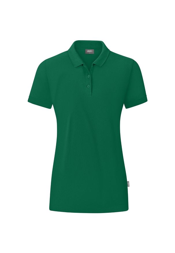 Damska koszulka polo Jako Organic. Typ kołnierza: polo. Kolor: zielony. Materiał: bawełna. Sport: piłka nożna