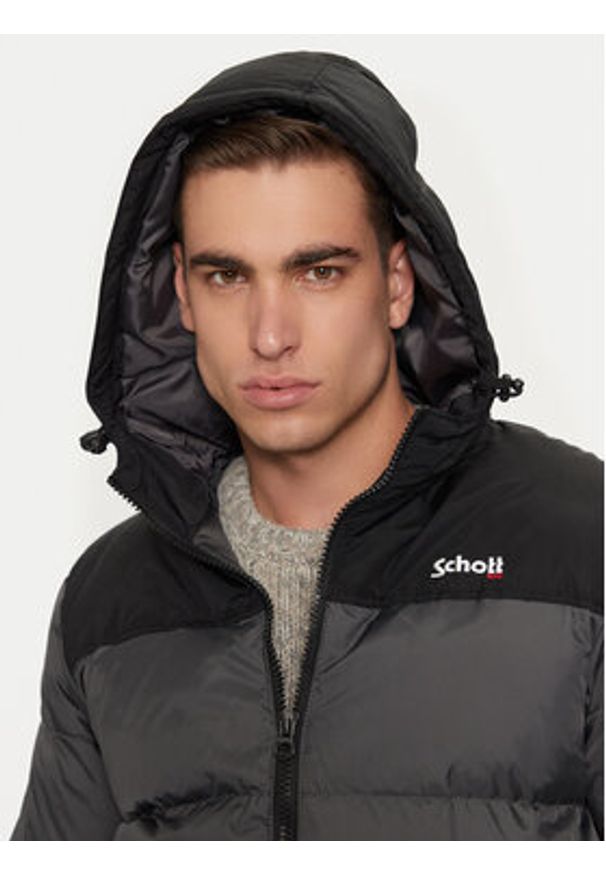 Schott NYC Kurtka zimowa UTAH2 Szary Regular Fit. Kolor: szary. Materiał: syntetyk. Sezon: zima