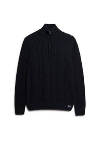 Sweter z dzianiny zapinany do połowy Superdry Jacob Cable. Kolor: niebieski. Materiał: dzianina #1