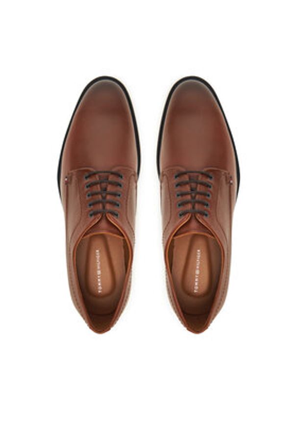 TOMMY HILFIGER - Tommy Hilfiger Półbuty Corporate Hilfiger FM0FM05581 Brązowy. Kolor: brązowy. Materiał: skóra