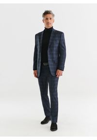 Pako Lorente - PAKO LORENTE – Granatowe spodnie garniturowe. Kolor: niebieski. Materiał: wełna #7