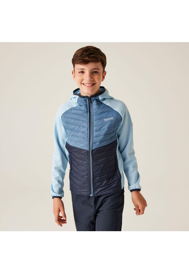 Regatta - Kielder VIII dziecięca kurtka hybrydowa. Kolor: niebieski. Materiał: polar, puch. Styl: elegancki, sportowy