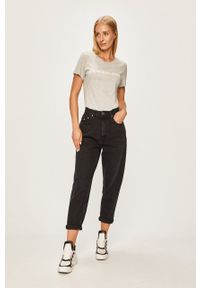 Calvin Klein Jeans - T-shirt J20J207879. Okazja: na co dzień. Kolor: szary. Materiał: dzianina. Wzór: nadruk. Styl: casual #5