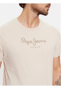 Pepe Jeans T-Shirt Eggo N PM508208 Beżowy Regular Fit. Kolor: beżowy. Materiał: bawełna #5