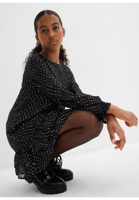 bonprix - Sukienka szyfonowa. Kolor: czarny. Materiał: szyfon #3