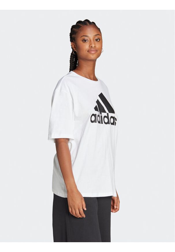 Adidas - adidas T-Shirt Essentials Big Logo Boyfriend T-Shirt HR4930 Biały Loose Fit. Kolor: biały. Materiał: bawełna