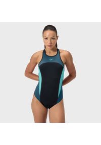 Strój pływacki jednoczęściowy damski Speedo High Neck Splice Cross Back. Kolor: wielokolorowy