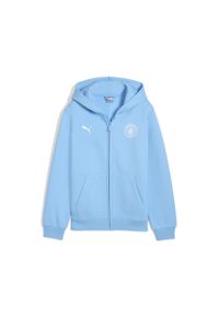 Puma - Młodzieżowa kurtka Manchester City FtblEssentials z kapturem PUMA. Typ kołnierza: kaptur. Kolor: wielokolorowy, niebieski, biały. Sport: bieganie #1