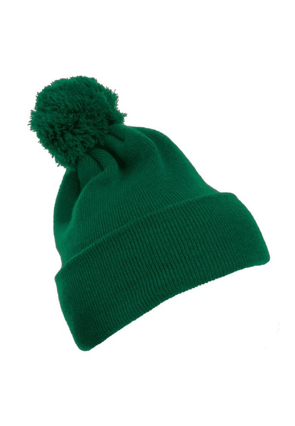 FLEXFIT - Czapka Pompon Dzianinowa Z Mankietami Classics. Kolor: szary. Materiał: dzianina