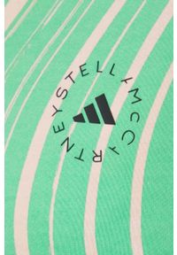 Adidas by Stella McCartney - adidas by Stella McCartney bluza bawełniana damska kolor zielony wzorzysta. Kolor: zielony. Materiał: bawełna #5