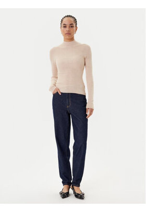 Guess Golf W5BR15 Z3OW2 Beżowy Slim Fit. Typ kołnierza: golf. Kolor: beżowy. Materiał: syntetyk