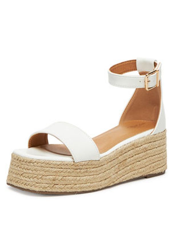 DeeZee Espadryle Q020 Biały. Kolor: biały. Materiał: skóra