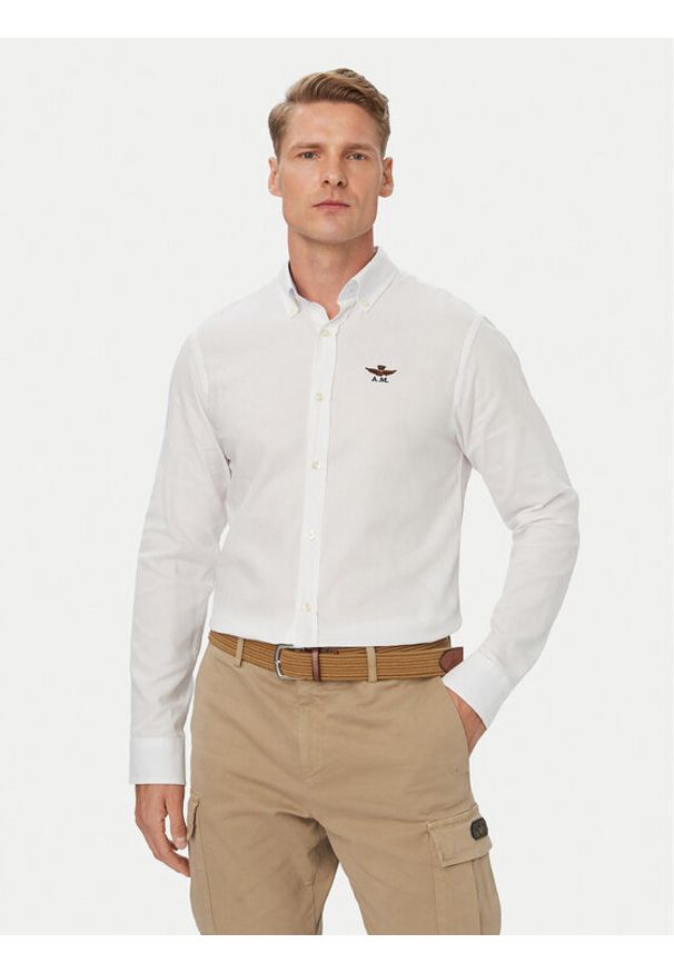 Aeronautica Militare Koszula 262CA1320UCT03532 Biały Regular Fit. Kolor: biały. Materiał: bawełna