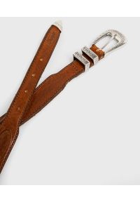 Wrangler - WRANGLER SALOON BELT DAMSKI PASEK SKÓRZANY COGNAC W0B88U181 112125584. Materiał: skóra