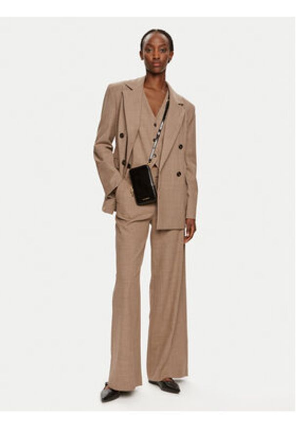 MAX&Co. Spodnie materiałowe Vacanze 2426136022200 Brązowy Regular Fit. Kolor: brązowy. Materiał: wełna, syntetyk