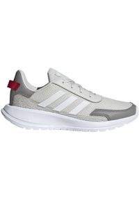 Adidas - Buty adidas Tensaur Run K Jr EG4130 beżowy czerwone szare. Okazja: na co dzień. Zapięcie: sznurówki. Kolor: czerwony, beżowy, szary, wielokolorowy. Materiał: guma, syntetyk, materiał. Szerokość cholewki: normalna. Model: Adidas Cloudfoam. Sport: bieganie #1