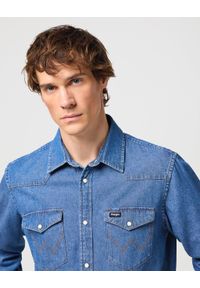 Wrangler - WRANGLER LS WESTERN SHIRT MĘSKA KOSZULA ELEGANCKA BARREL BLUE 112350488 W556015512. Styl: elegancki #5