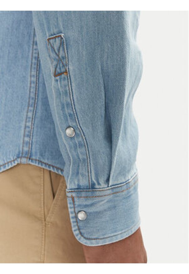 Tommy Jeans Koszula jeansowa DM0DM21146 Niebieski Regular Fit. Kolor: niebieski. Materiał: bawełna